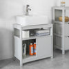 SoBuy FRG128-HG Dulap sub chiuvetă Mobilier de baie lavoar-Gri deschis