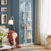 SoBuy FRG15-W Bibliotecă etajeră de perete tip scară, Etajeră scară cu 4 niveluri - Alb 33 x 180 cm