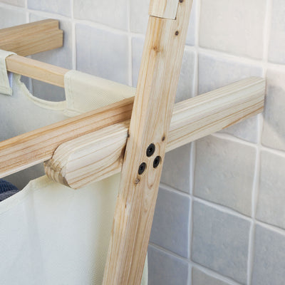 SoBuy FRG160-N Etajeră de perete tip scară cu 1 coș de rufe detașabil