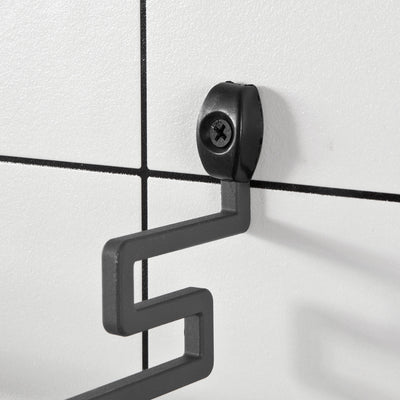 SoBuy FRG173-W Etajeră de perete, cu design modern și 5 cârlige mobile, pentru bucătărie sau baie