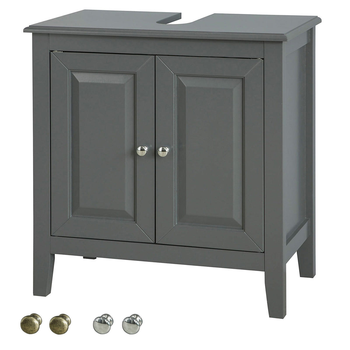 SoBuy FRG202-DG Meuble Sous-Lavaboou de Salle de Bain Vasque 2 étages