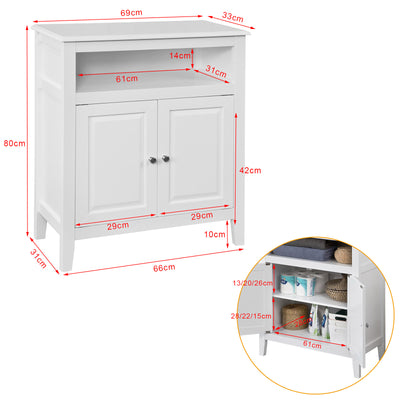 SoBuy FRG204-W Meuble Bas de Salle de Bain Armoire Toilette Buffet commode – Blanc