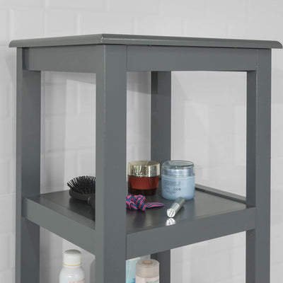 SoBuy FRG205-DG Meuble Colonne de Salle de Bain Armoire Toilette Haute