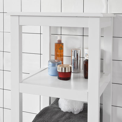 SoBuy FRG205-W Meuble Colonne de Salle de Bain Armoire Toilette haute – Blanc