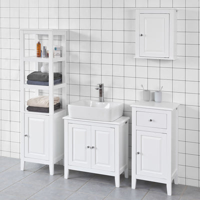 SoBuy FRG206-W Măsuță laterală Comodă baie Dulap WC