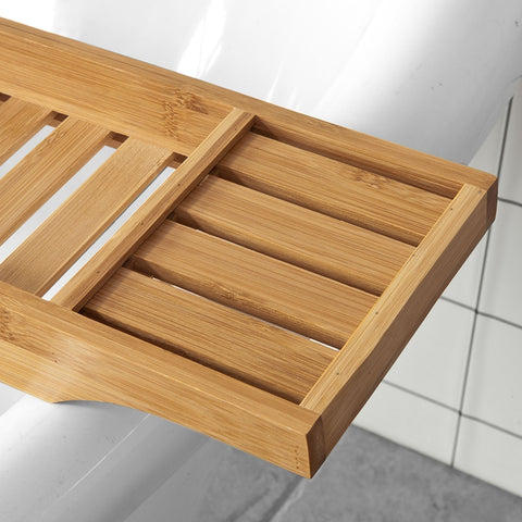 SoBuy Accesorii pentru baie Set raft pentru tavă pentru baie din lemn FRG212-N