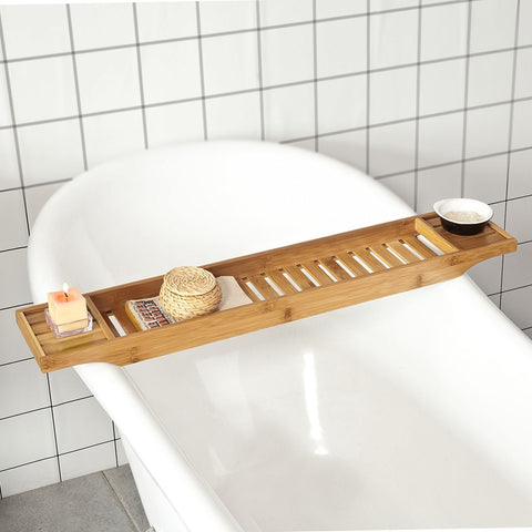 SoBuy Accesorii pentru baie Set raft pentru tavă pentru baie din lemn FRG212-N
