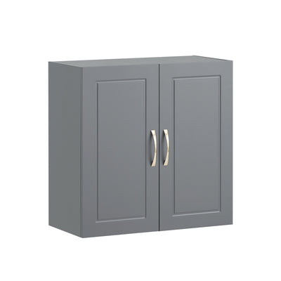 SoBuy FRG231-DG Meuble Haut Salle de Bain Suspendu Armoire Murale avec Étagère Réglable et Porte Rangement Mural Compact pour