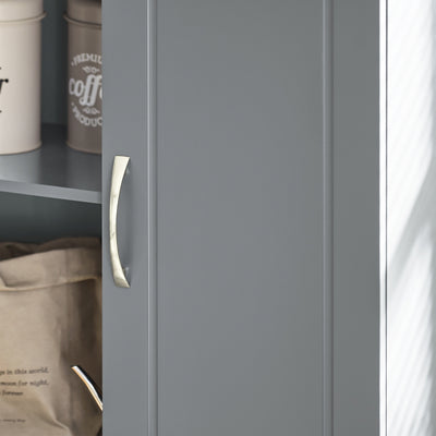 SoBuy FRG231-DG Meuble Haut Salle de Bain Suspendu Armoire Murale avec Étagère Réglable et Porte Rangement Mural Compact pour Salle de Bain, WC ou Cuisine Gris 60x30x60 cm