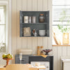 SoBuy FRG231-DG Meuble Haut Salle de Bain Suspendu Armoire Murale avec Étagère Réglable et Porte Rangement Mural Compact pour Salle de Bain, WC ou Cuisine Gris 60x30x60 cm