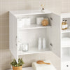 SoBuy FRG231-W Dulap Superior de Baie Suspendat, Dulap de Perete cu Raft Reglabil și Ușă, Raft Compact de Perete pentru Baie, WC sau Bucătărie, Alb 60x30x60 cm