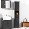 SoBuy FRG236-DG Coloană Baie Dulap Înalt de Depozitare cu 2 Uși, 1 Sertar și Nișă Deschisă, Mobilier de Depozitare pentru Baie, WC, Toaletă sau Bucătărie 32x170x30cm