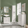 SoBuy FRG236-W Dulap Coloană Baie, Șifonier Înalt de Depozitare cu 2 Uși, 1 Sertar și Nișă Deschisă, Mobilier de Depozitare pentru Baie, WC, SDB, Toaletă sau Bucătărie 32x170x30cm