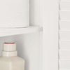 SoBuy FRG237-II-W Meuble sous-Lavabo, Meuble sous Vasque avec Étagères Ajustables, Meuble de Salle de Bain en MDF, pour Colonne lavabo, Rangement avec Portes Anti-humidité, Blanc, L60xP35xH58 cm