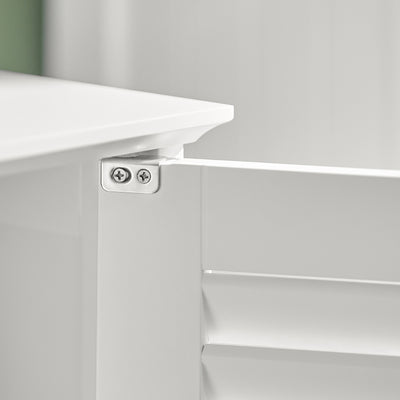 SoBuy FRG237-W Meuble Sous-Lavabo Meuble de Salle de Bain Vasque, 2 portes et 2 étages
