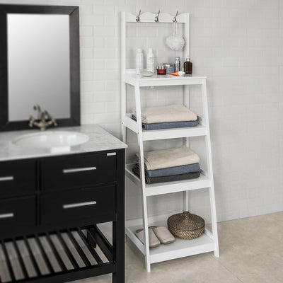 SoBuy FRG279-W Raft de Depozitare Stil Scară Dulap Colonial Baie Intrare
