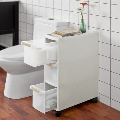 SoBuy FRG41-K-W Chariot de stockage,Étagère Armoire de cuisine salle de bain