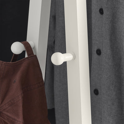 SoBuy FRG59-W Suport pentru haine din lemn, dressing, cu două rafturi