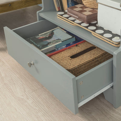 SoBuy FSB13-HG Noptieră Raft de Depozitare Stil Scară – Gri