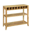 SoBuy FSB14-N able Console Table d’Appoint en Bambou avec Porte-Bouteilles et 2 Étagères