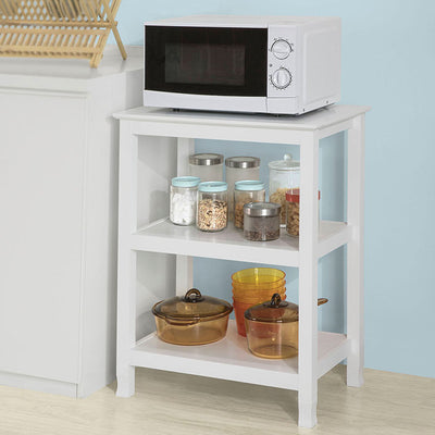 SoBuy FSB18-W Table Console Table de Présentation Bout de Canapé Table d’Appoint avec 2 Étagères de Rangement