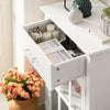 SoBuy FSB31-W Armoire de Rangement Buffet Commode Placard Meuble de Rangement Multi-rangements avec 1 Tiroir et 1 Porte Vitrée