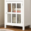 SoBuy FSB31-W Armoire de Rangement Buffet Commode Placard Meuble de Rangement Multi-rangements avec 1 Tiroir et 1 Porte Vitrée
