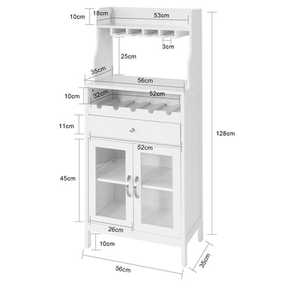 SoBuy FSB24-W Buffet Commode Armoire de Rangement avec Porte-Bouteilles