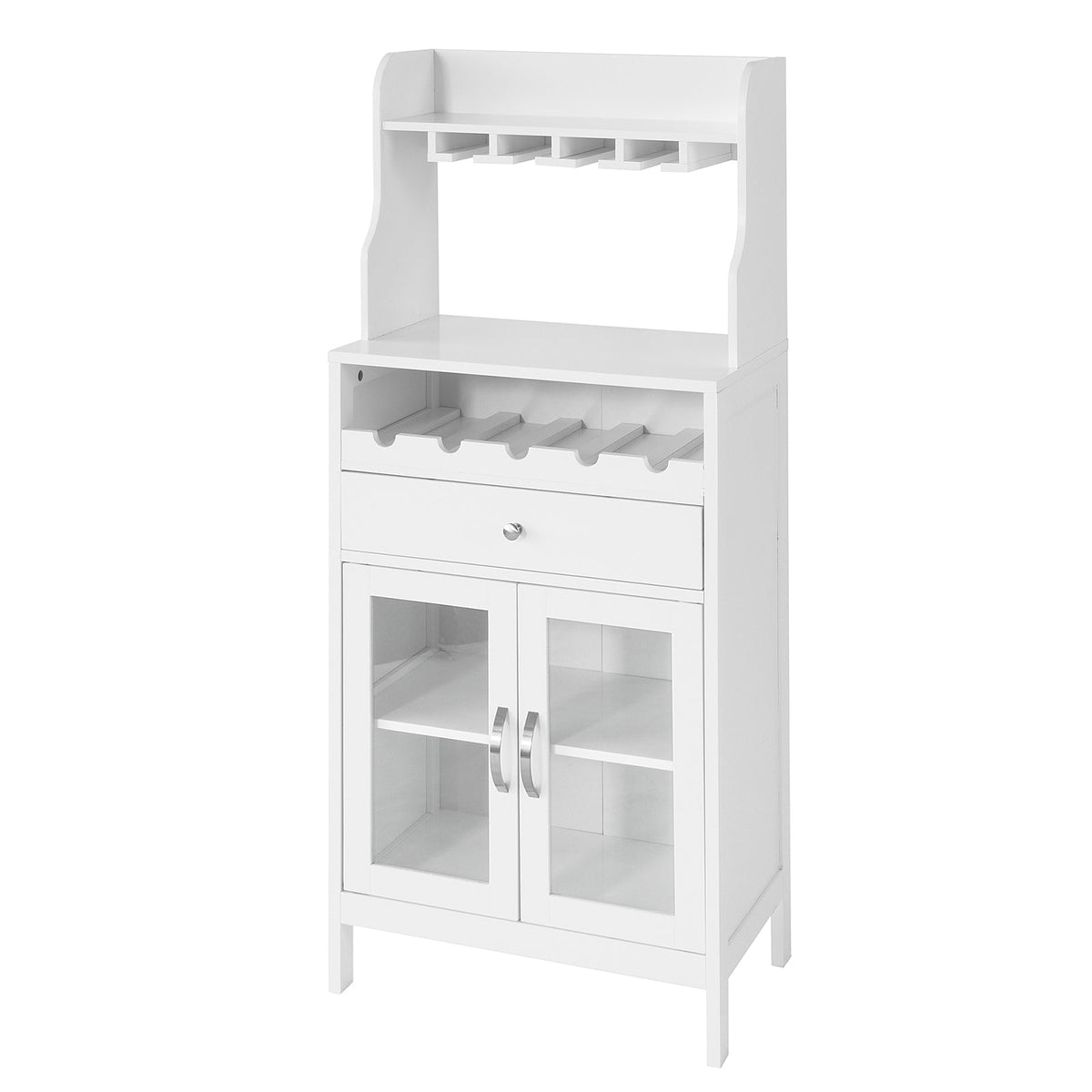 SoBuy FSB24-W Buffet Commode Armoire de Rangement avec Porte-Bouteilles
