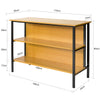 SoBuy FSB28-DN Table de Cuisine Table Haute de Bar Table Console Buffet avec 2 étagères de Rangement