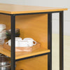 SoBuy FSB28-DN Table de Cuisine Table Haute de Bar Table Console Buffet avec 2 étagères de Rangement