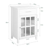 SoBuy FSB31-W Armoire de Rangement Buffet Commode Placard Meuble de Rangement Multi-rangements avec 1 Tiroir et 1 Porte Vitrée
