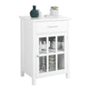 SoBuy FSB31-W Armoire de Rangement Buffet Commode Placard Meuble de Rangement Multi-rangements avec 1 Tiroir et 1 Porte Vitrée
