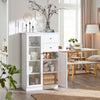 SoBuy Credenza cu uși și sertare, sertare, credință de bucătărie, sideboard la intrare alb bufet 80x40x125cm, FSB32-W
