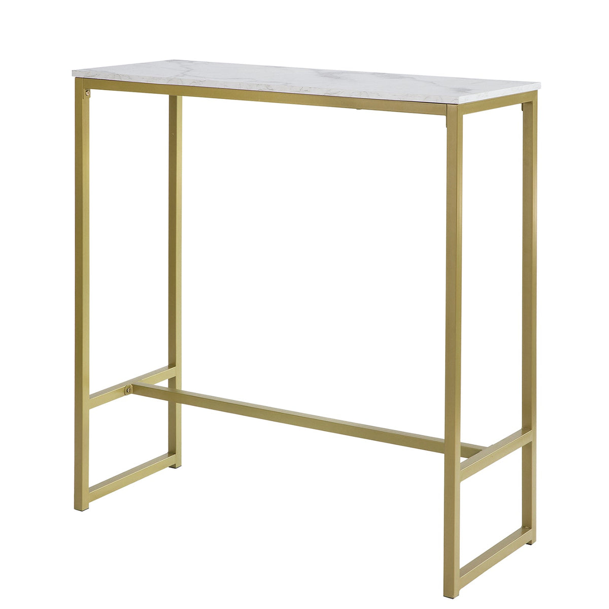 SoBuy FSB34-G Table de Bar Effet Marbre Table Haute de Bar Table à Manger Mange-Doré