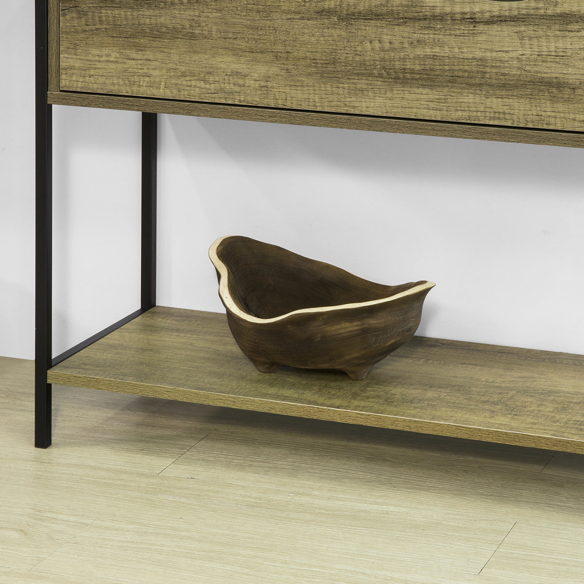 SoBuy FSB39-T Table Console Meuble d'entrée avec 2 tiroirs Buffet Placard à 2 Niveaux