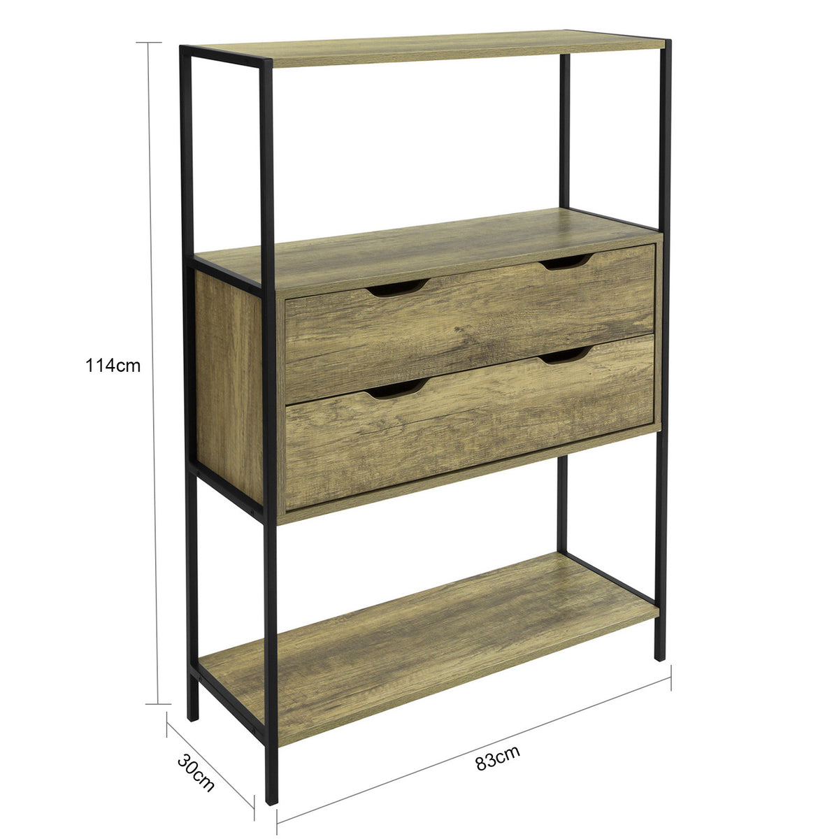SoBuy FSB40-T Table Console Meuble d'entrée avec 2 tiroirs Buffet Placard à 3 Niveaux