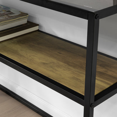 SoBuy FSB43-SCH Table Console avec Surface en Verre Table d'Entrée en Métal Table Décorative Buffet