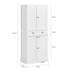 SoBuy FSB44-W Armoire de Cuisine, Buffet Placard avec 4 Portes, 1 tiroir et étagères réglables