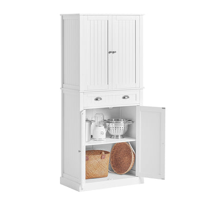 SoBuy FSB44-W Armoire de Cuisine, Buffet Placard avec 4 Portes, 1 tiroir et étagères réglables