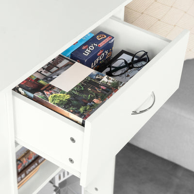 SoBuy FSB45-W Desserte Table d’Appoint Meuble de Rangement avec Tiroir et 4 Compartiments