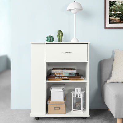 SoBuy FSB45-W Desserte Table d’Appoint Meuble de Rangement avec Tiroir et 4 Compartiments