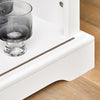 SoBuy FSB46-W Buffet Commode Armoire de Rangement Meuble de Rangement à 2 Niveaux avec Porte Vitrée de Grange Coulissante