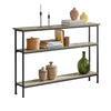 SoBuy FSB49-PZ Masă consolă Mobilier pentru hol cu 3 rafturi de depozitare, rafturi în spatele canapelei, stil industrial pentru living sau hol - L120xP20xH77cm, Metal & Lemn