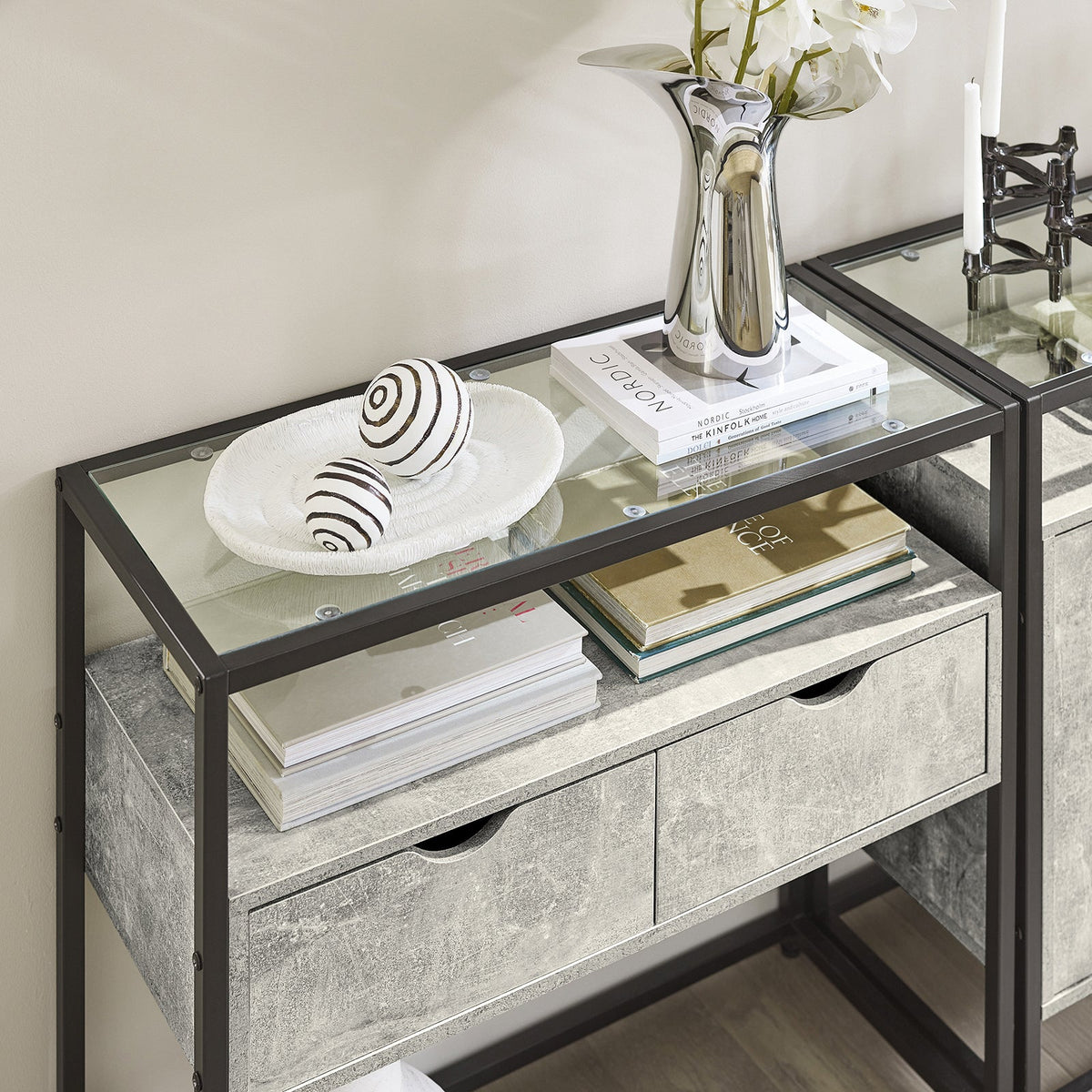 SoBuy FSB54-HG Table Console, Table d’Entrée, Meuble d’Entrée, Bout de Canapé, Table Décorative