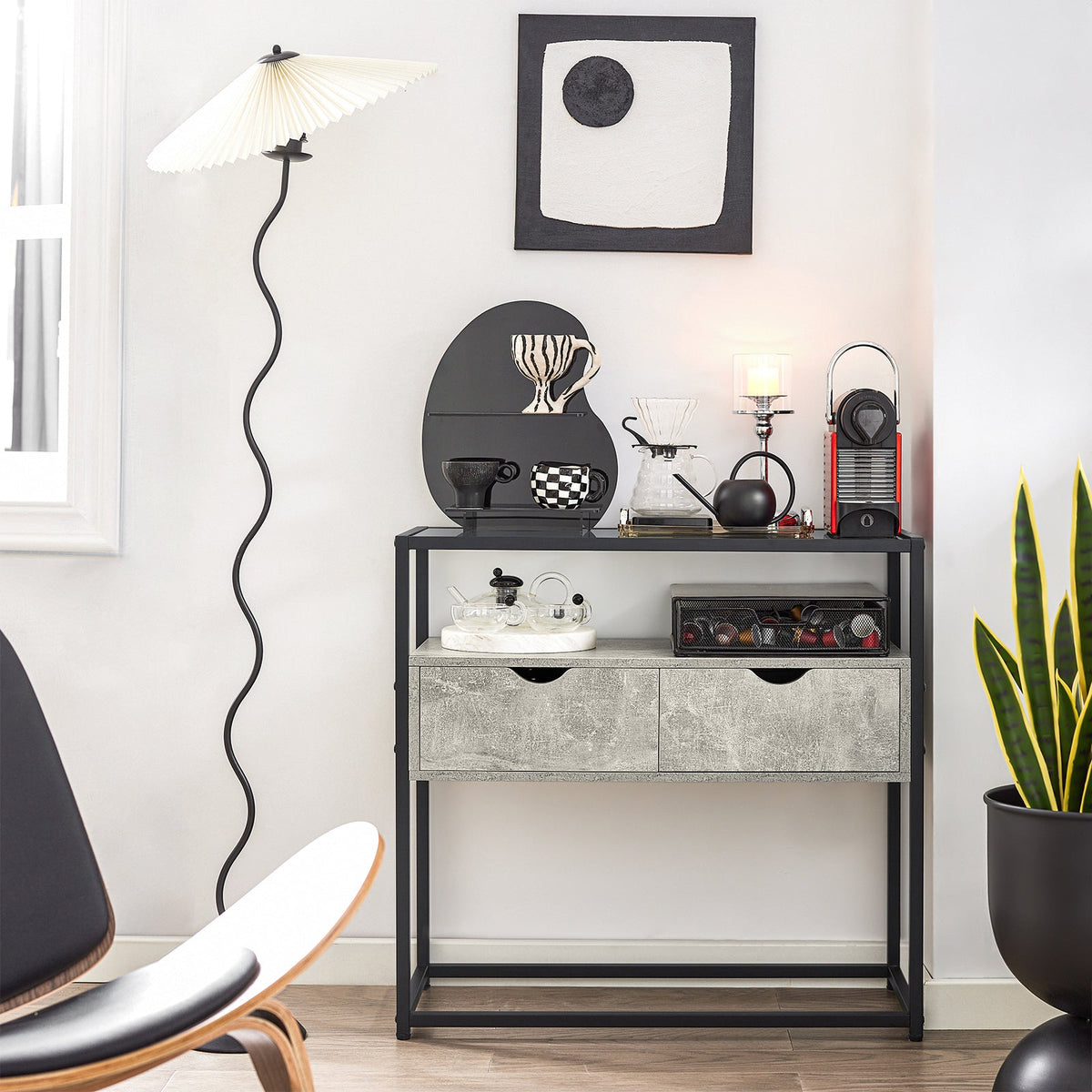 SoBuy FSB54-HG Table Console, Table d’Entrée, Meuble d’Entrée, Bout de Canapé, Table Décorative