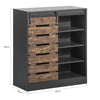 SoBuy FSB65-HG Bufet Mobilier de Depozitare cu Ușă de Hambar Glisantă, Comodă Multifuncțională pentru Hol Sufragerie Bucătărie – 80x35x89 cm, Gri