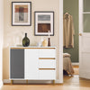 SoBuy FSB69-W Buffet Armoire Multi-Rangement Meuble de Rangement sur Pieds avec 2 Portes 3 Tiroirs