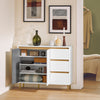 SoBuy FSB69-W Buffet Armoire Multi-Rangement Meuble de Rangement sur Pieds avec 2 Portes 3 Tiroirs