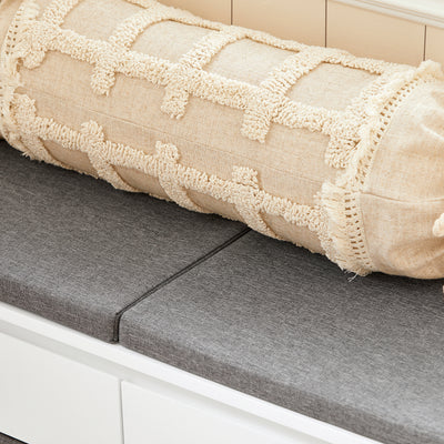SoBuy FSR101-W Banc à Chaussures avec Coussin Rembourré, Tiroir, Panier, Porte et 2 Étagères pour Entrée – 91x36x46 cm, Blanc
